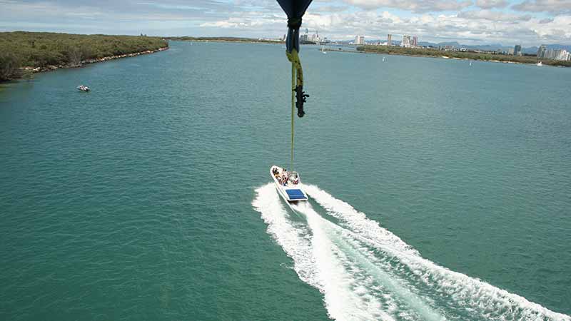 Parasail high up to 220 feet high over the Gold Coast Broadwater! Take in 360 degree views of the Gold Coast, from North Stradbroke Island to Coolangatta