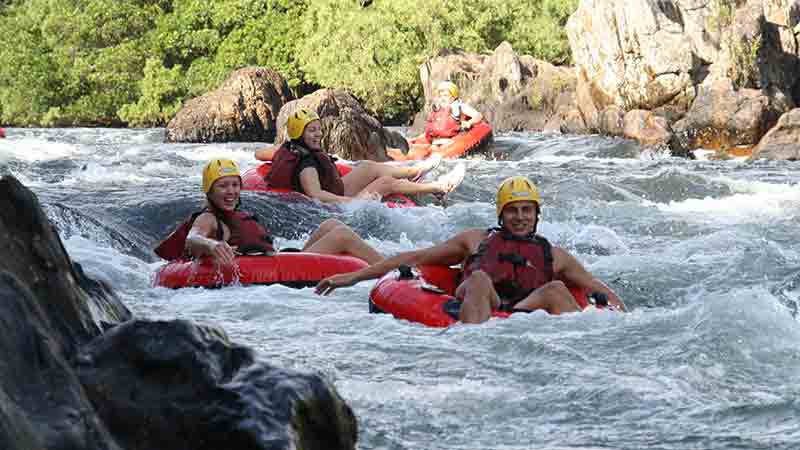 Join the fun with Aussie Drifterz Rainforest Tubing Tour as we make our way down the incredible Behana Gorge or the Mulgrave River!