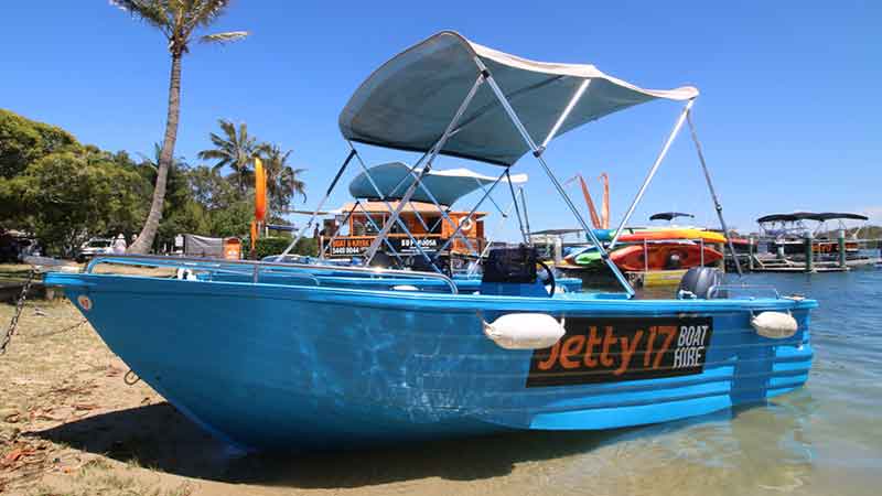 Check out the Noosa waterways with your friends or family with a 1 to 2 hour Polycraft Boat Hire with Jetty 17 Boat and Kayak Hire