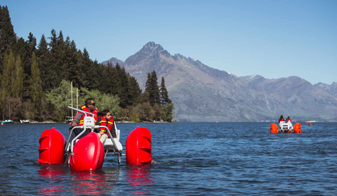 Explore Queenstown Bay with one of our fantastic, fun Aqua Bikes 