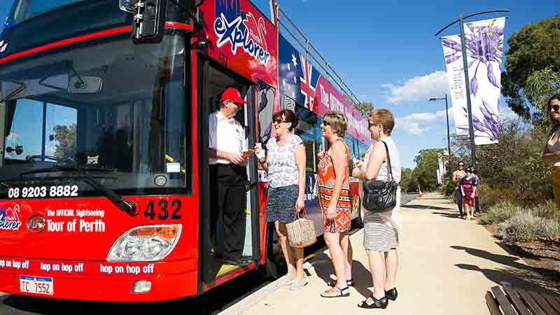 Hop on board the iconic Perth Explorer open top bus and tour around Perth and Kings Park. See the highlights of the city and hop on and off at your leisure!