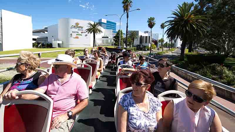 Hop on board the iconic Perth Explorer open top bus and tour around Perth and Kings Park. See the highlights of the city and hop on and off at your leisure!