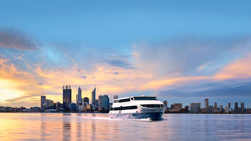 Hop on board & cruise from Perth to Fremantle, hop off & explore, then return upstream back to Perth.