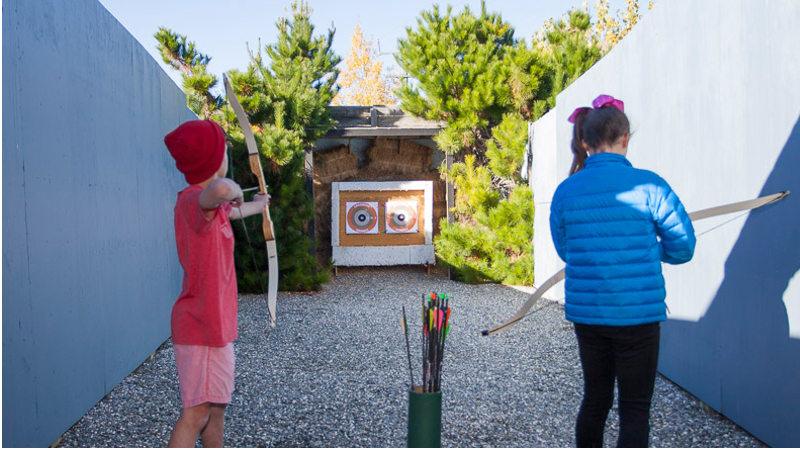 Draw the bowstring back and release your inner William Tell with 20 minutes worth of shooting in our all-weather archery range.