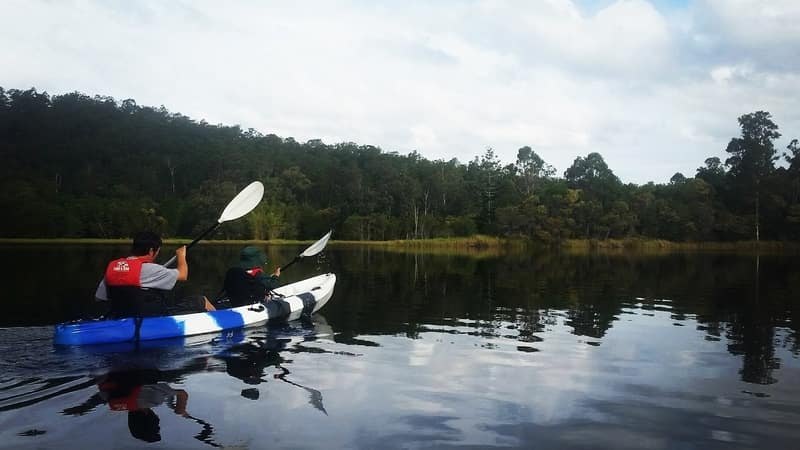 Take yourself on a DIY kayaking tour of the peaceful Enoggera Reservoir.