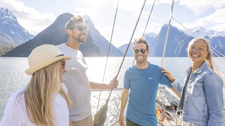 Get up close and personal with Milford Sound on our leisurely Nature Cruise. Experience the spray of a waterfall as you cruise close to sheer rock faces. 