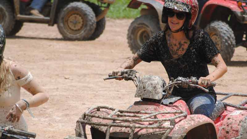 Half day quad bike adventure ride at Daintree Station. A fantastic guided trip around old logging Rainforest tracks on easy to ride quad bikes