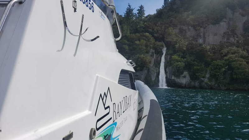 Jump on board the Bay2Bay Water Taxi and discover the hidden gems of Lake Taupo's stunning Western Bays... 