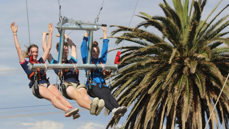 Mega Adventure has it all! A Giant Swing, 70 obstacles on the MegaClimb, and a jump from 18m to finish it all off!