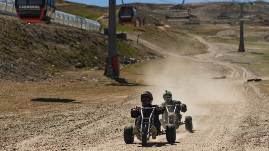 Satisfy your thirst for adrenaline at Cardrona with an epic Mountain Carting session, including a convenient return transfer from Queenstown!