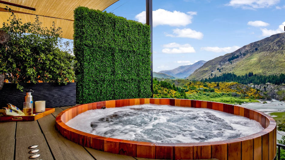 Find your bliss and detoxify mind and body in the Outdoor Onsen Hot Pools while overlooking incredible views of the Shotover River canyon