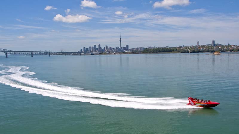 Experience the raw speed and pure thrill of high-powered Jet boating on Auckland's scenic Waitemata harbour...