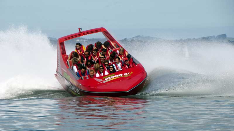Experience the raw speed and pure thrill of high-powered Jet boating on Auckland's scenic Waitemata harbour...