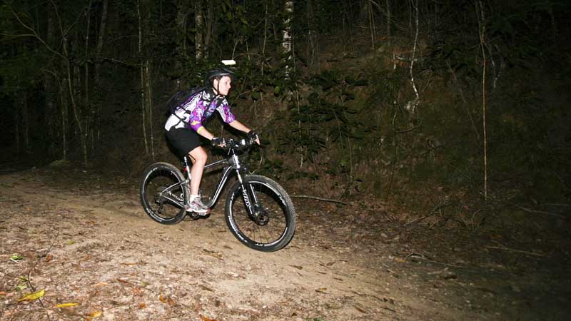 
Mountain biking? at night? on the Bump Track? are you serious?? Yep.
