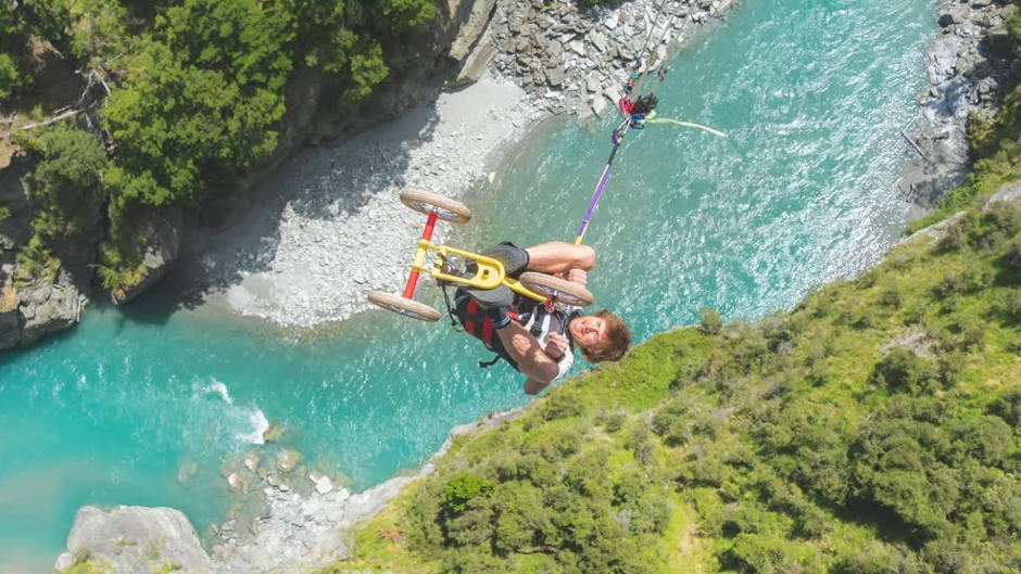Experience an adrenaline rush like no other as you take on the world's highest cliff jump on the Shotover Canyon Swing!