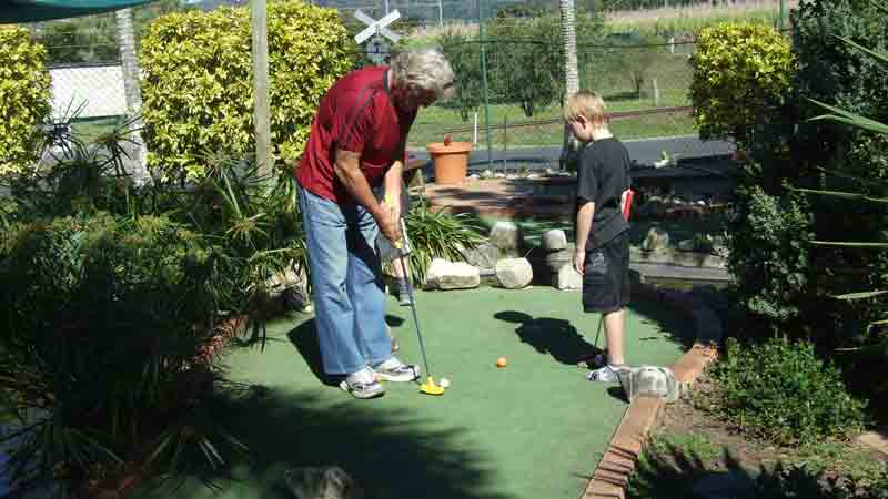 Enjoy a relaxing game of Mini Golf with friends and family at our beautiful outdoor garden course - fun for the whole family!

