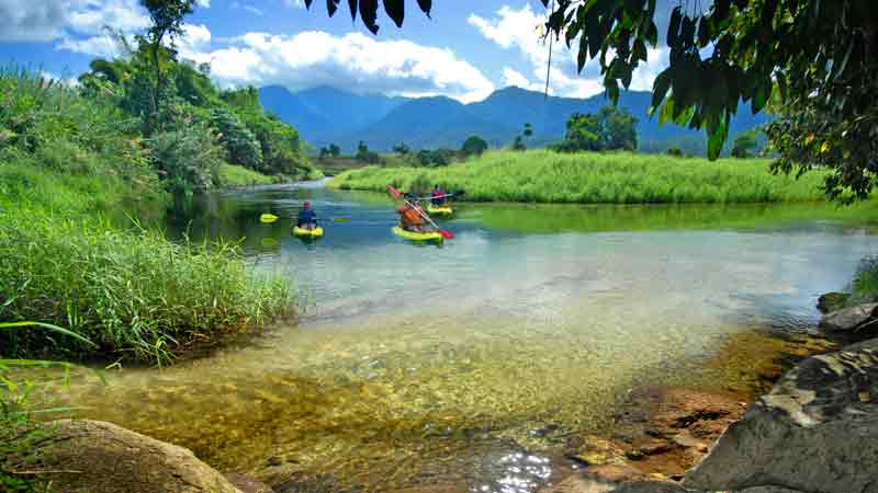 Come and enjoy a half day relaxing self-guided kayak or SUP down the mountain fed Babinda Creek, 50 minutes south of Cairns. Suitable for ages 2 and above!